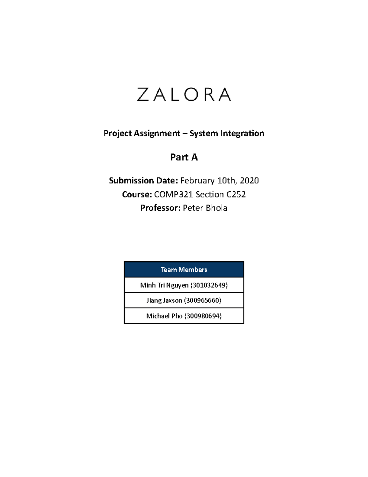 System Integration - Part A - Project Assignment – System Integration ...