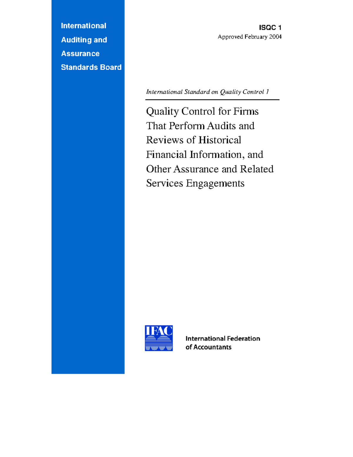 1911 - Knowledge - International Auditing and Assurance Standards Board ...