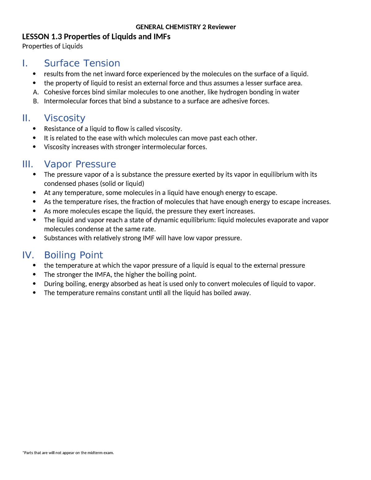 Chem 2 Midterm Review - Chem Notes - GENERAL CHEMISTRY 2 Reviewer ...