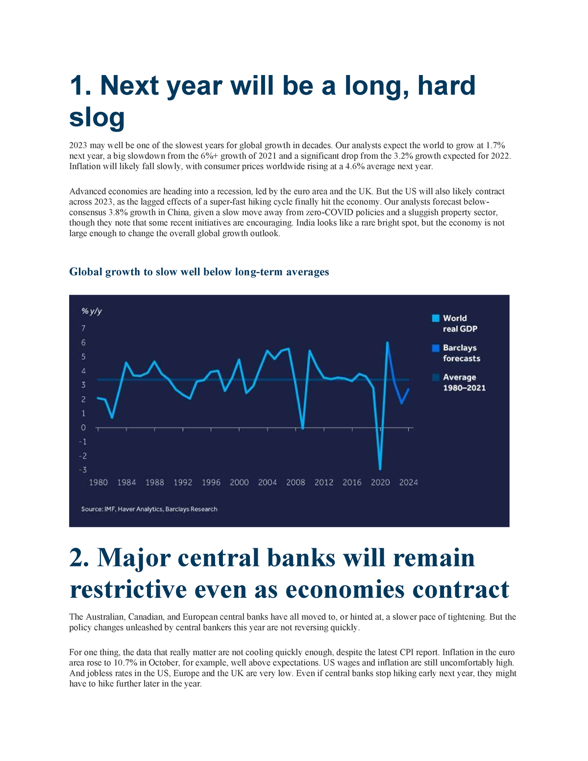 3. Barclay Investment Outlook 2023 Brief Not Full Without Non Client ...