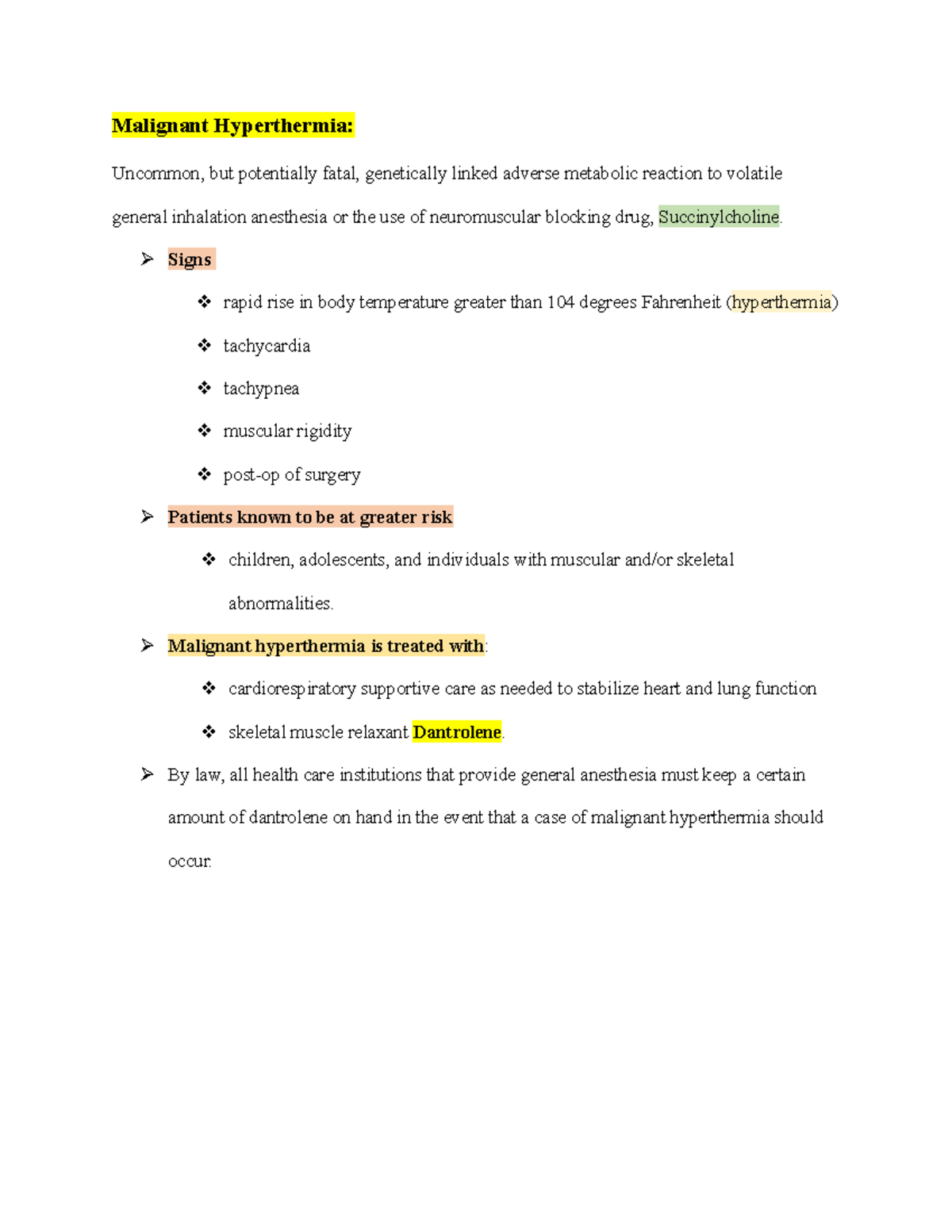 Malignant Hyperthermia Malignant Hyperthermia but