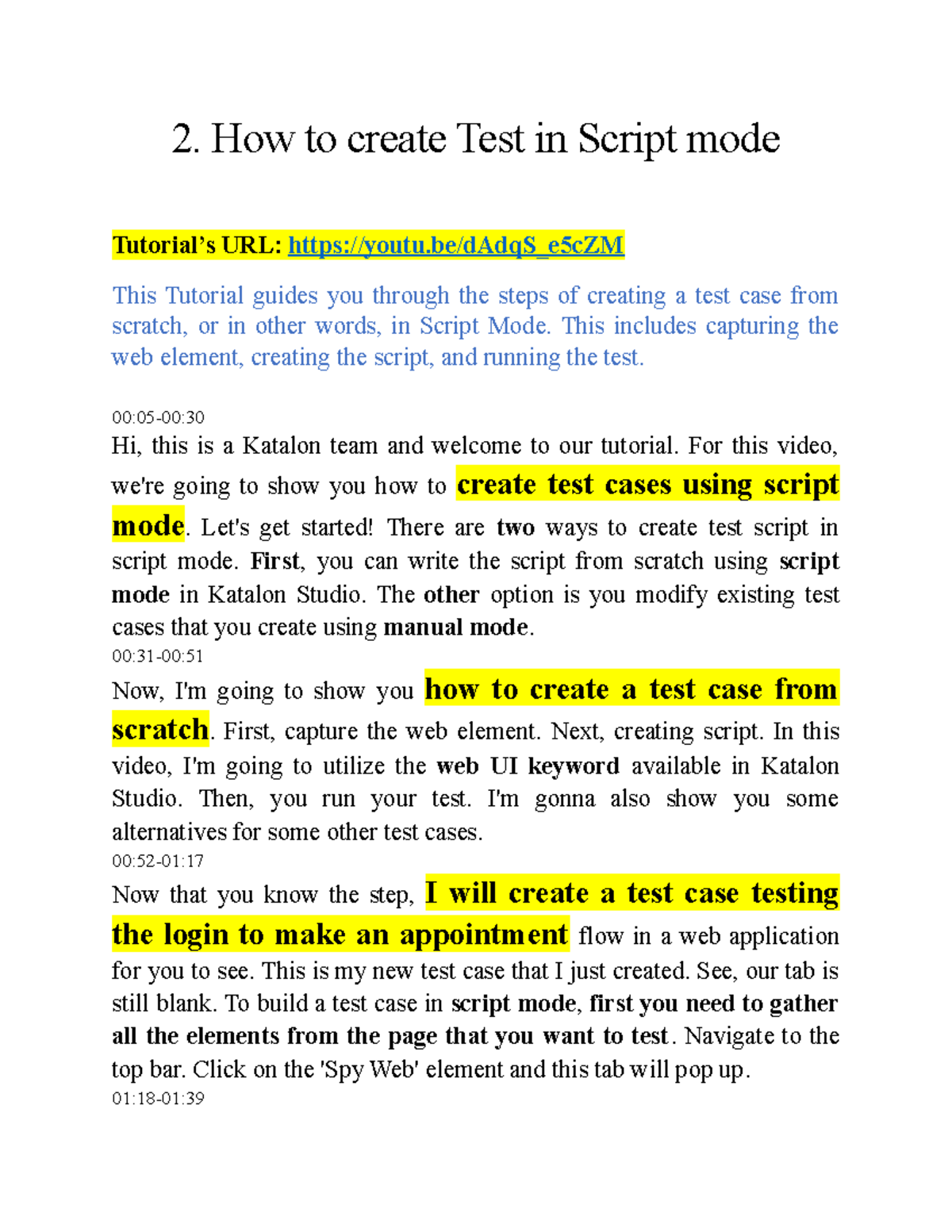 2. How to create Test in Script mode 2. How to create Test in Script