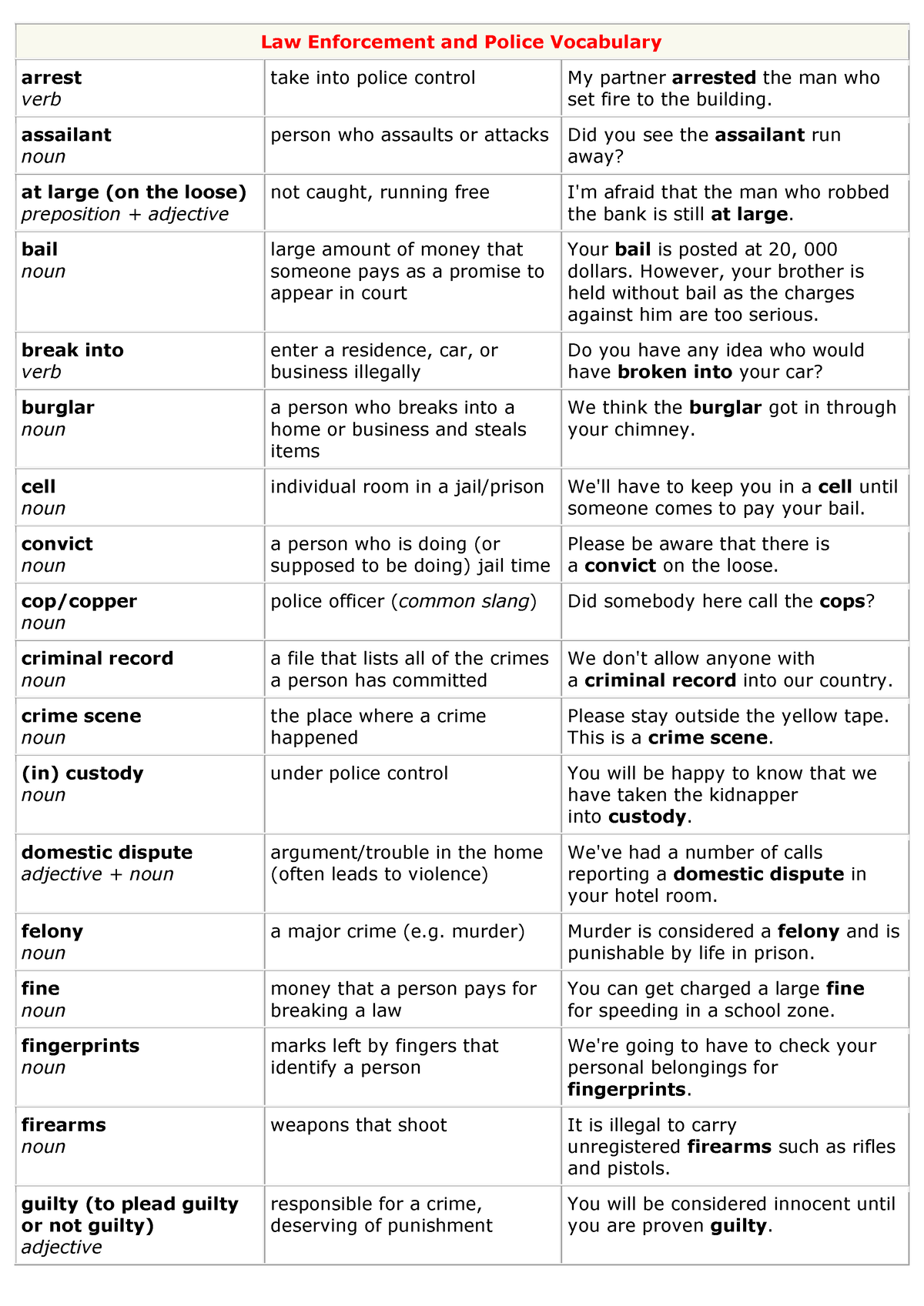 police-vocabulary-l1-droit-law-enforcement-and-police-vocabulary