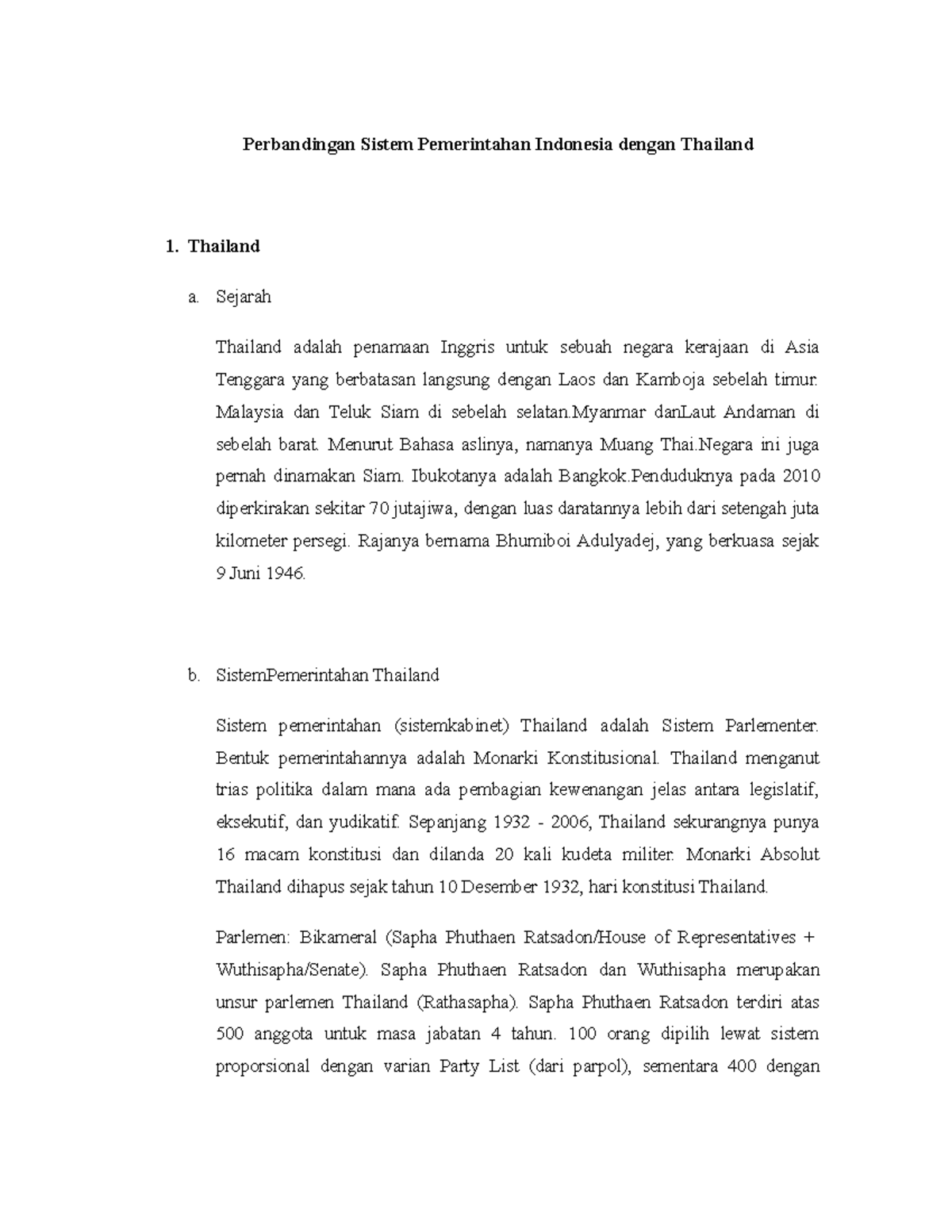 Stabilitas Politik Thailand