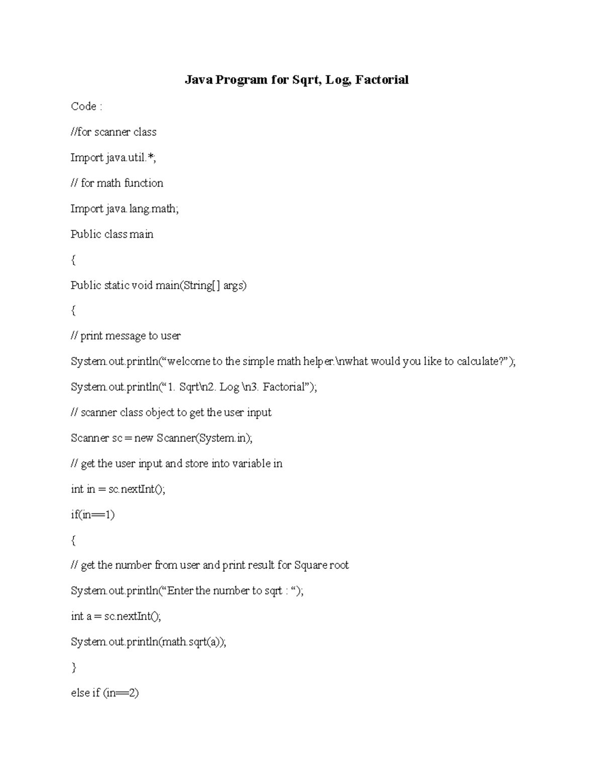 Java Program for Sqrt - *; // for math function Import java.lang ...