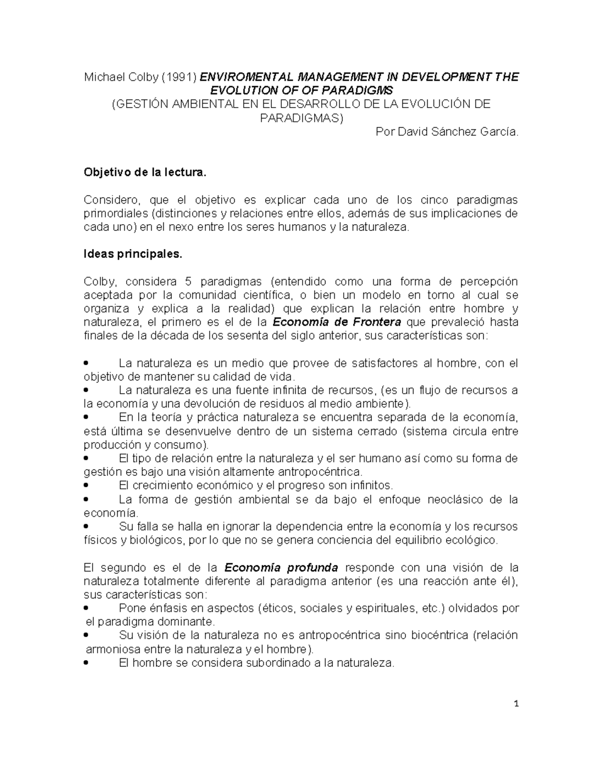Control DE LEC Colby David - Michael Colby (1991) ENVIROMENTAL ...