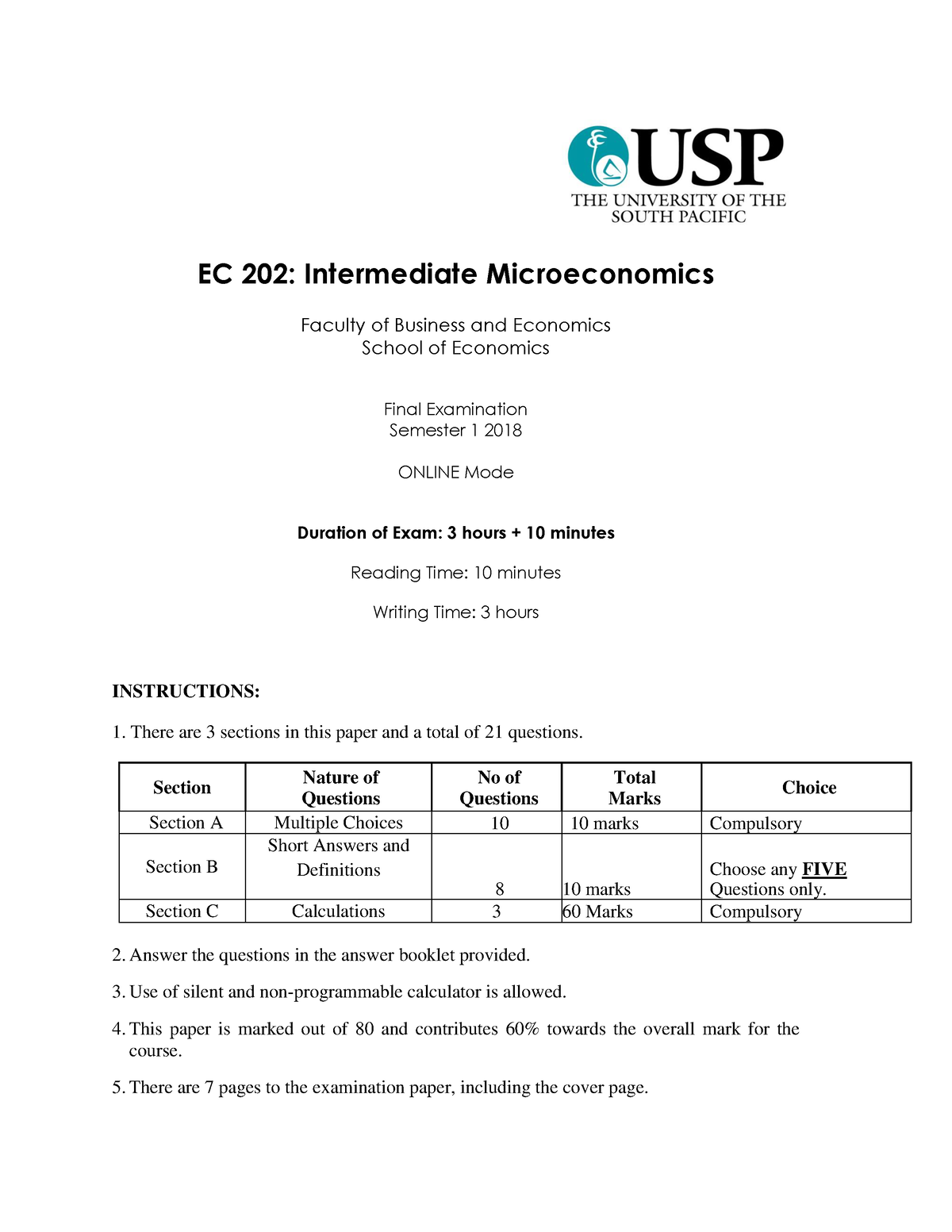 EC202 Exam 2 - All The Best - EC 202: Intermediate Microeconomics ...