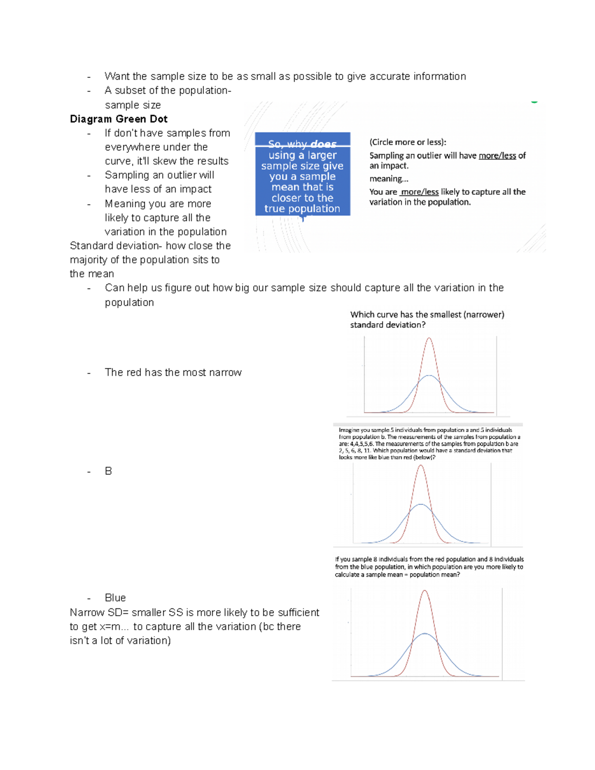 Lecture 3 - Want the sample size to be as small as possible to give ...