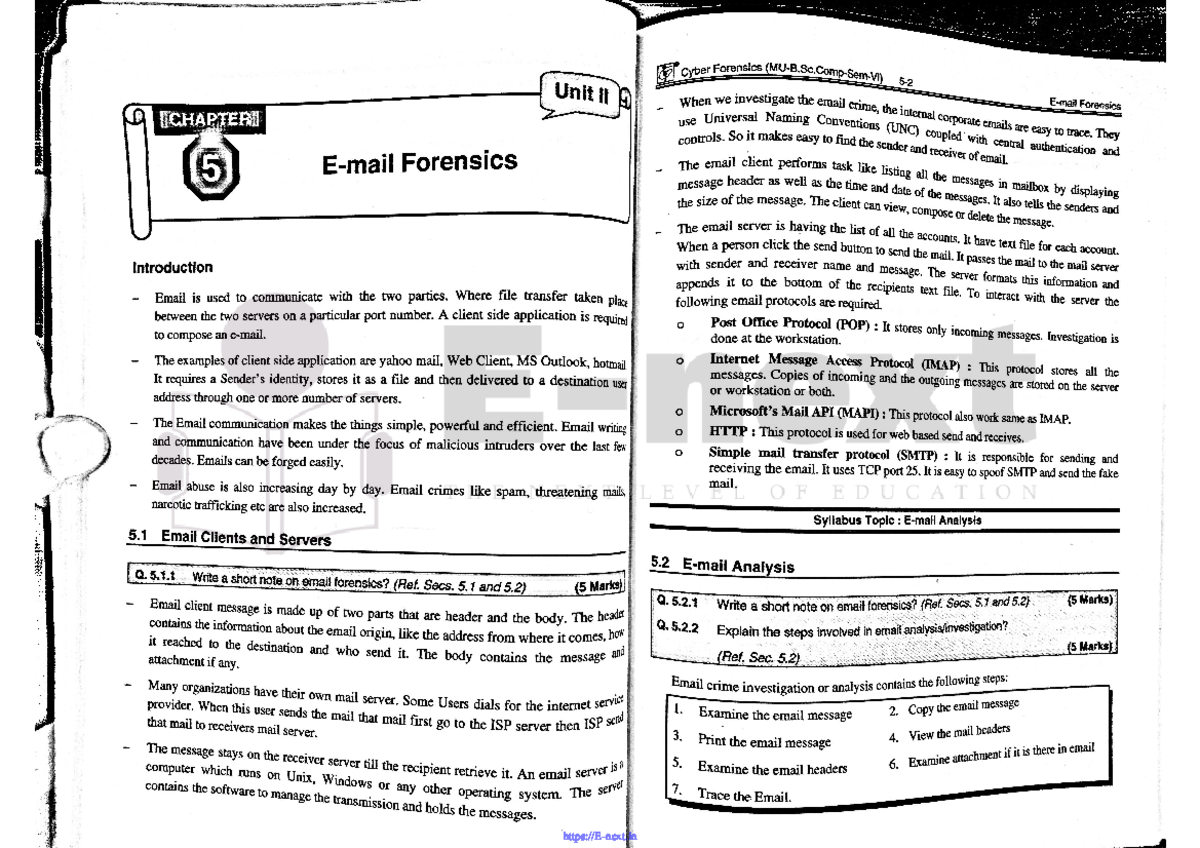 Unit-2.2 E-mail Forensics (E-next - Network And Cyber Security - Studocu