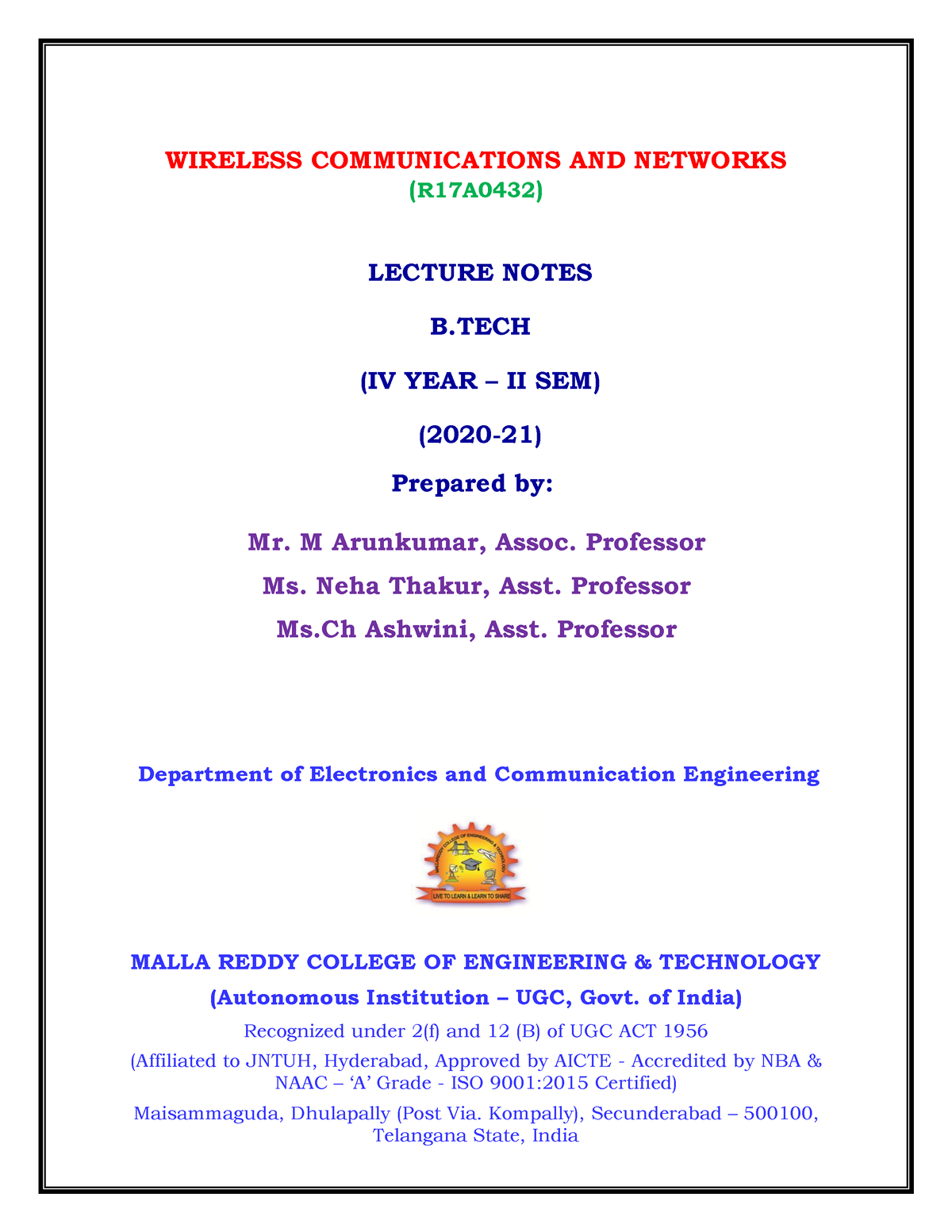 Wireless Communications AND Networks - WIRELESS COMMUNICATIONS AND ...