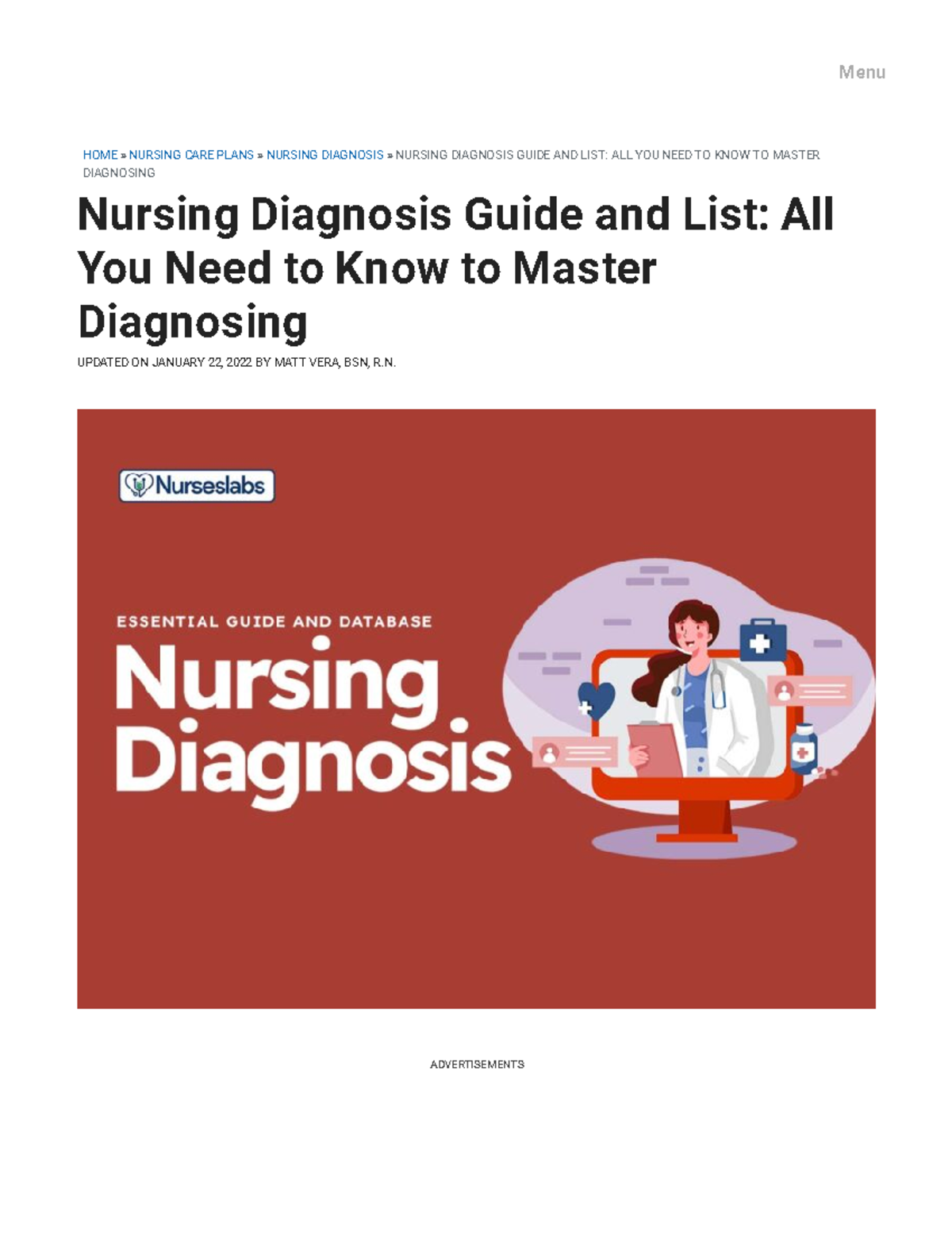 Nursing Diagnosis Guide For 2022 Complete List Tutorial Nurseslabs 