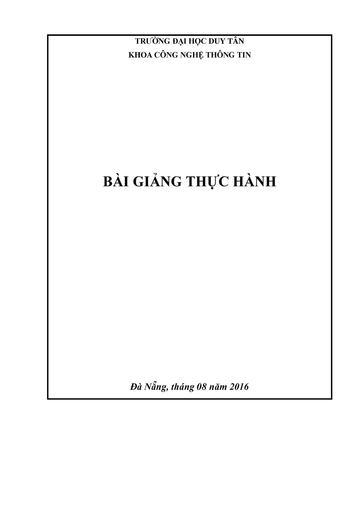 TRNG DI HC DUY TAN KHOA CONG NGH TH - TRƯỜNG ĐҤI HӐC DUY TÂN KHOA CỌNG ...