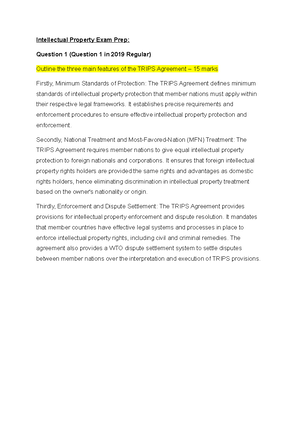 IP notes - LAW OF INTELLECTUAL PROPERTY Semester 1 Contents Copyright 1 ...