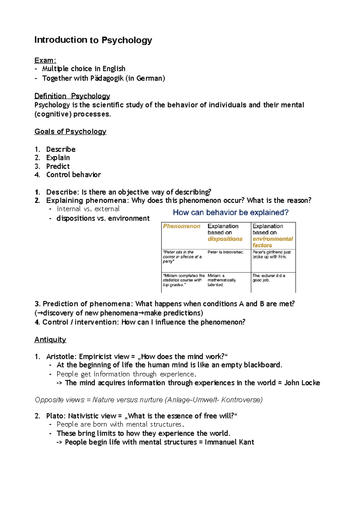 Introduction To Psychology WISE 21 22 - Introduction To Psychology Exam ...