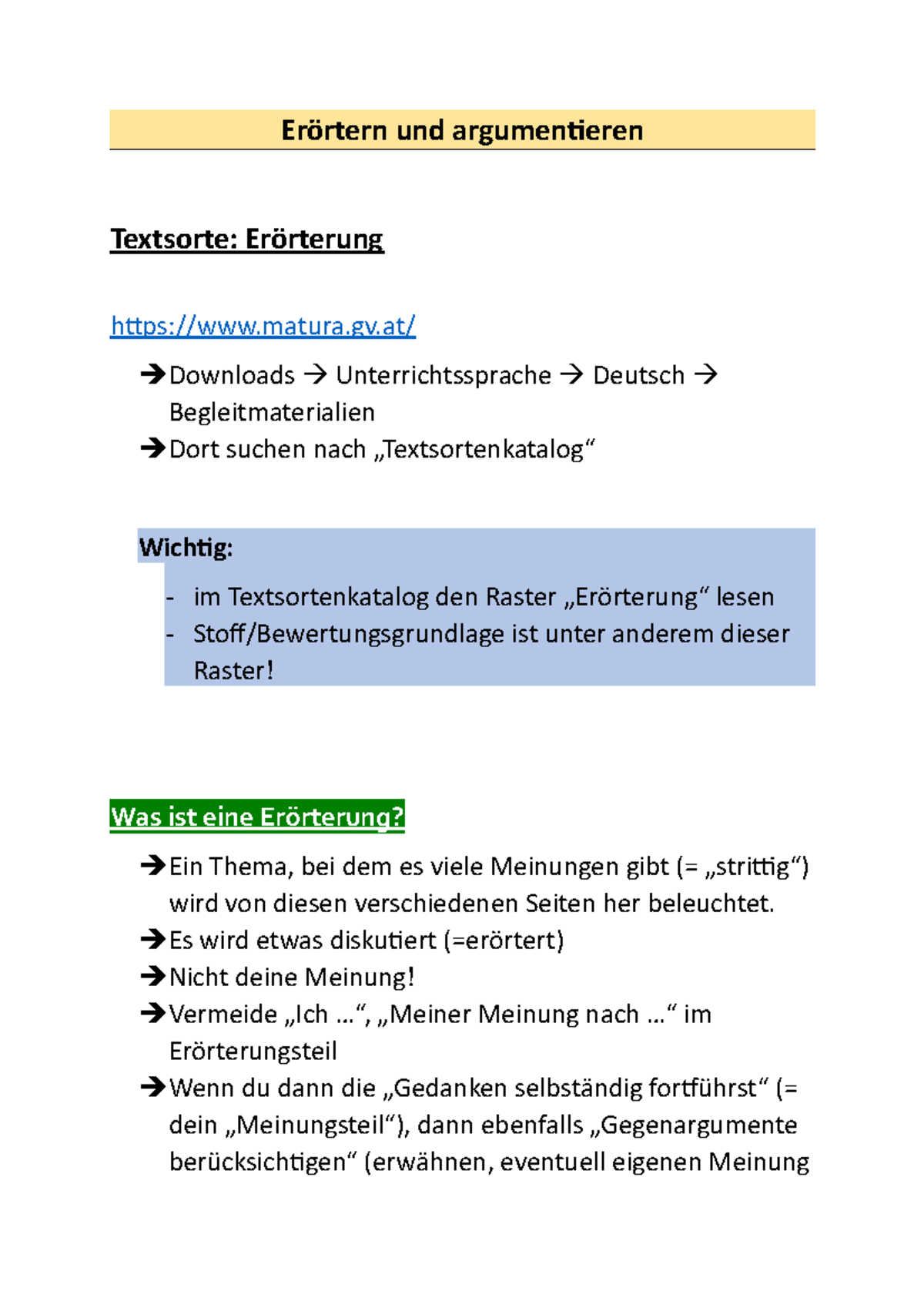 3BK 01 Erörtern und argumentieren - Erörtern und argumentieren ...
