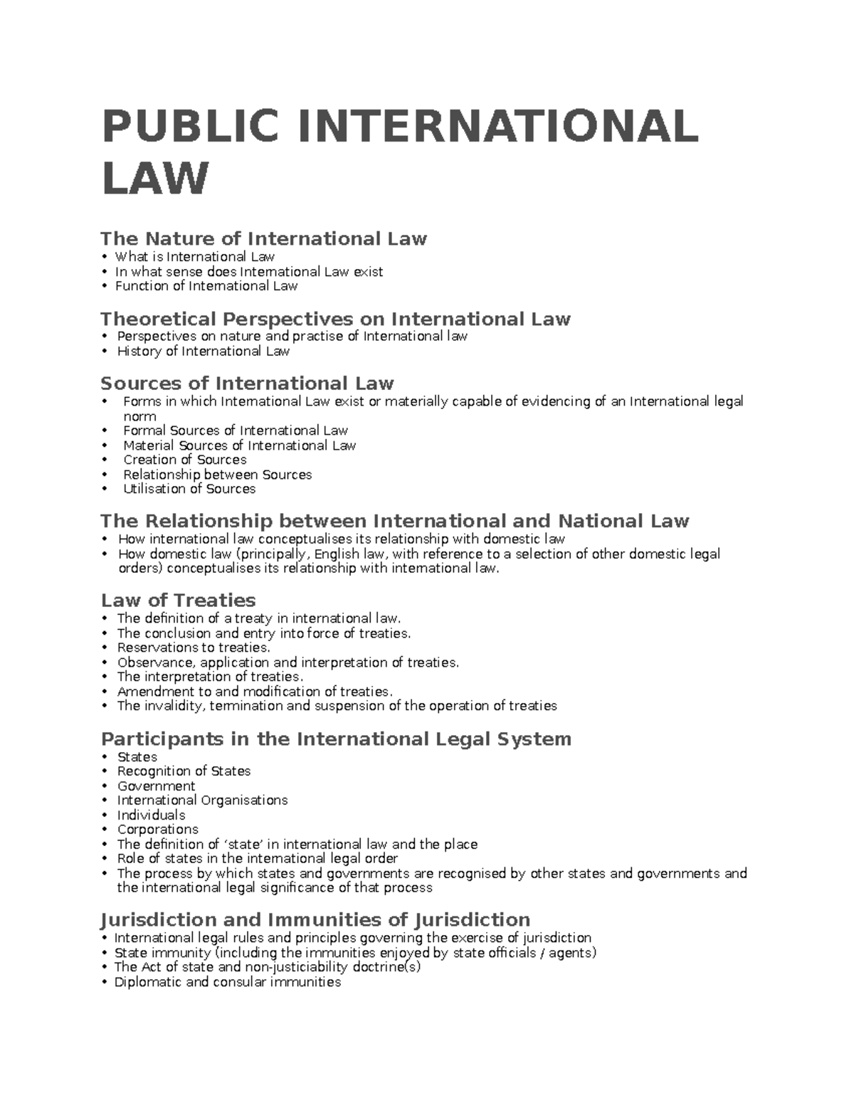 Public International Law Module Breakdown - PUBLIC INTERNATIONAL LAW ...