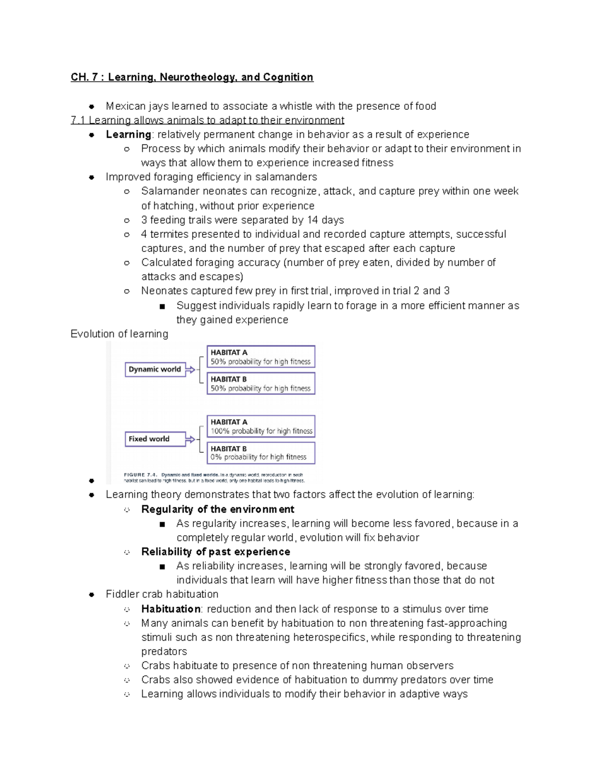 Ch. 7 Notes - CH. 7 : Learning, Neurotheology, and Cognition Mexican ...