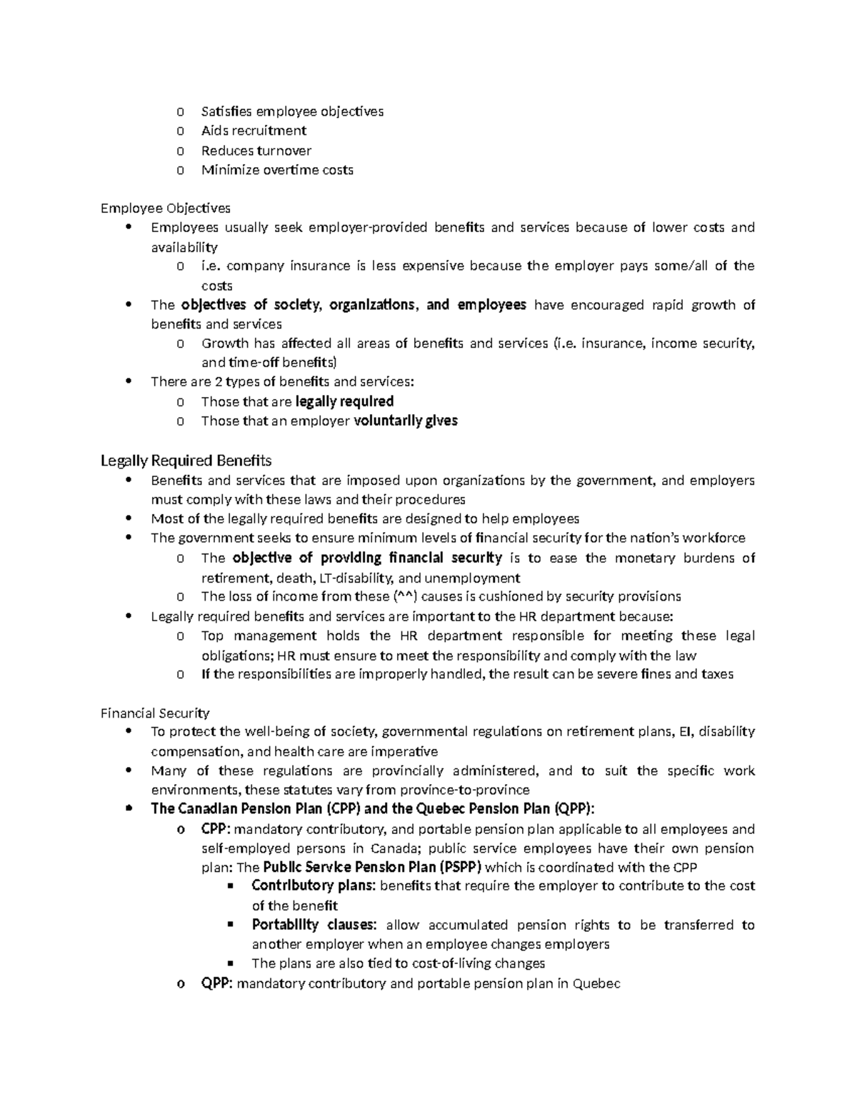 Human resources notes-21 - o Satisfies employee objectives o Aids ...