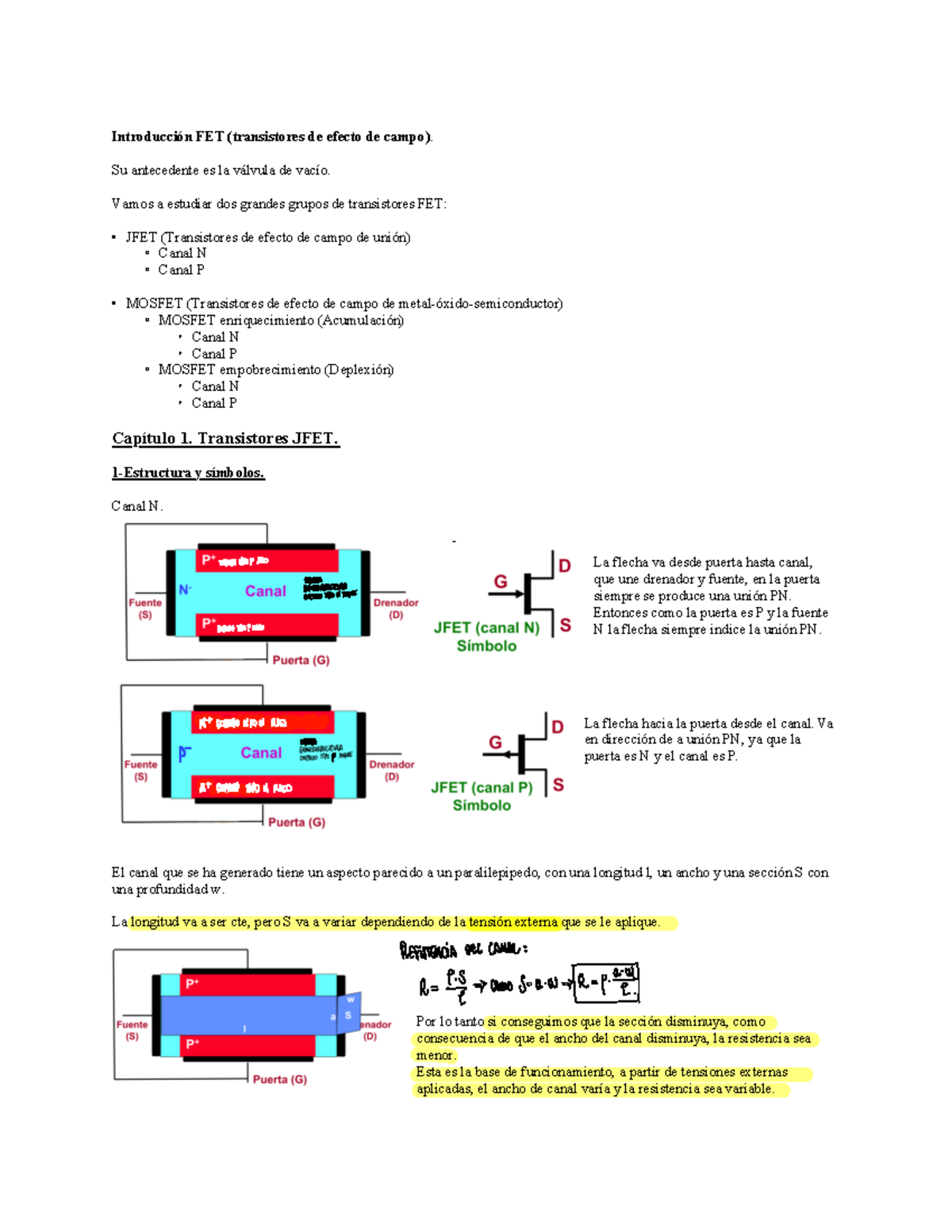 Apuntes Tema5 El Transistor Unipolar (FET) Introducción FET