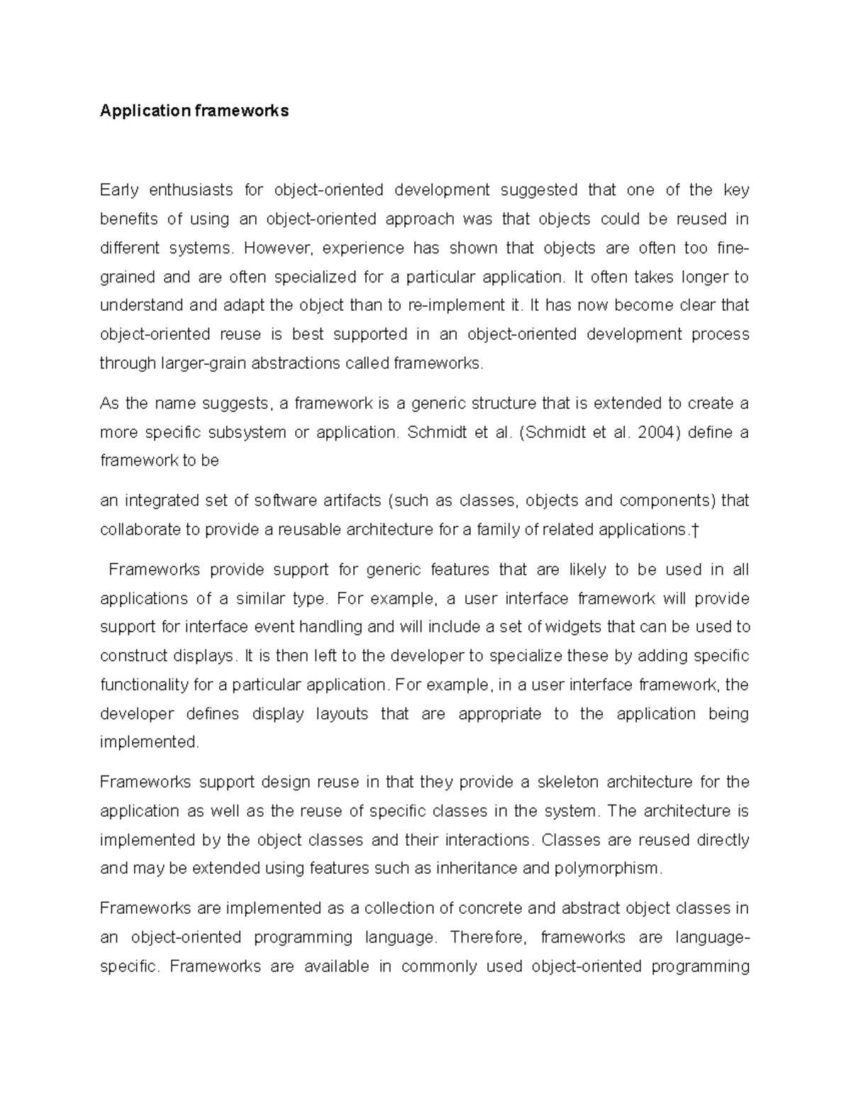 Application frameworks - Application frameworks Early enthusiasts for ...