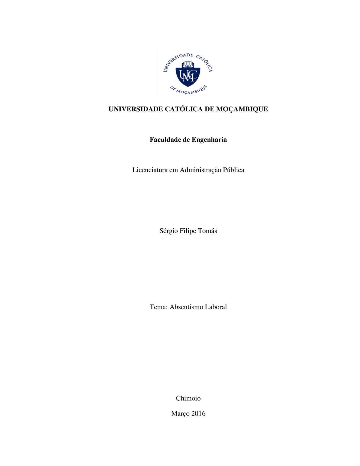 Paciano Monografia De Sergio Filipe Tomas Administracao Publica Universidade CatÓlica De 0810