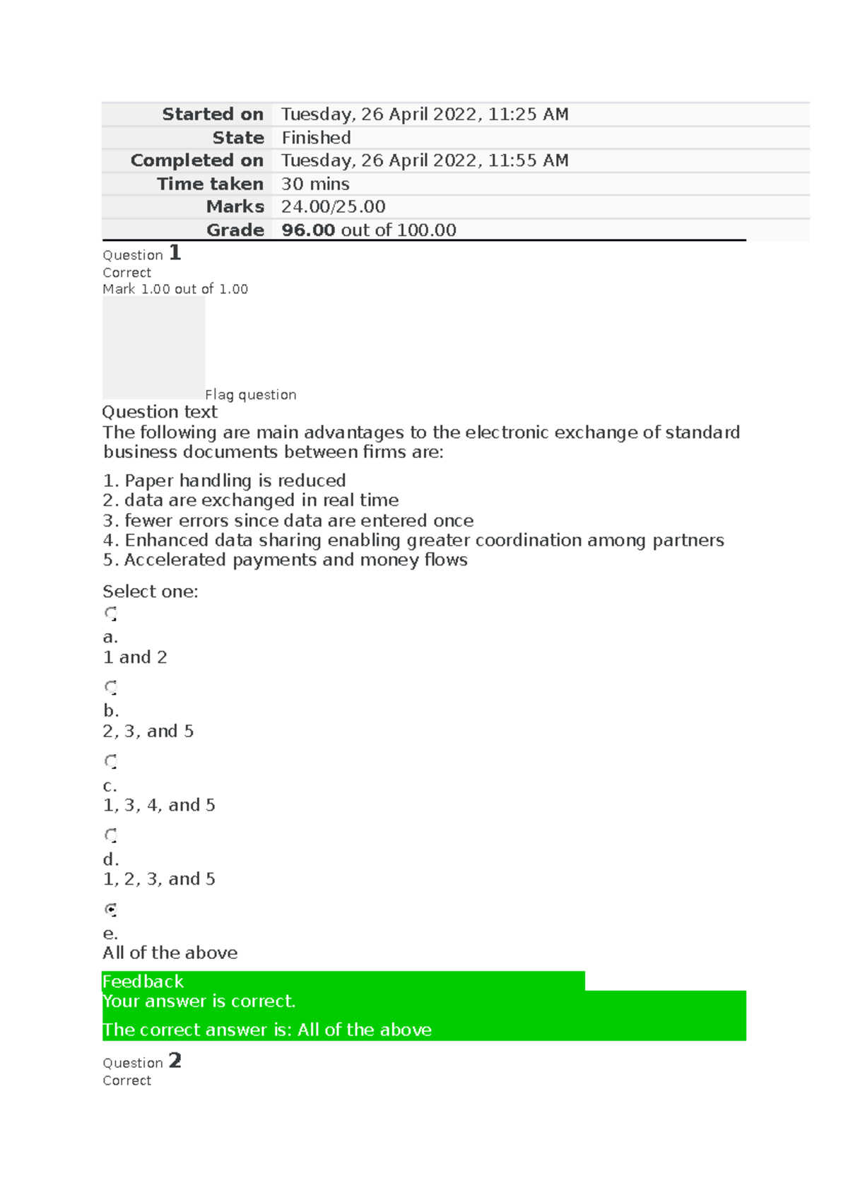 Bus 2202 Unit 3 Graded Quiz - Started On Tuesday, 26 April 2022, 11:25 ...