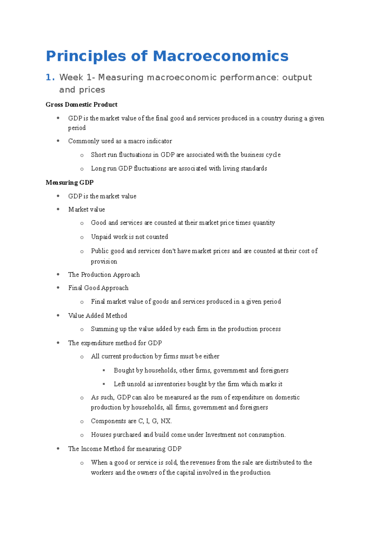 Macroeconomics - Lecture Notes Whole Sem - Principles Of Macroeconomics ...