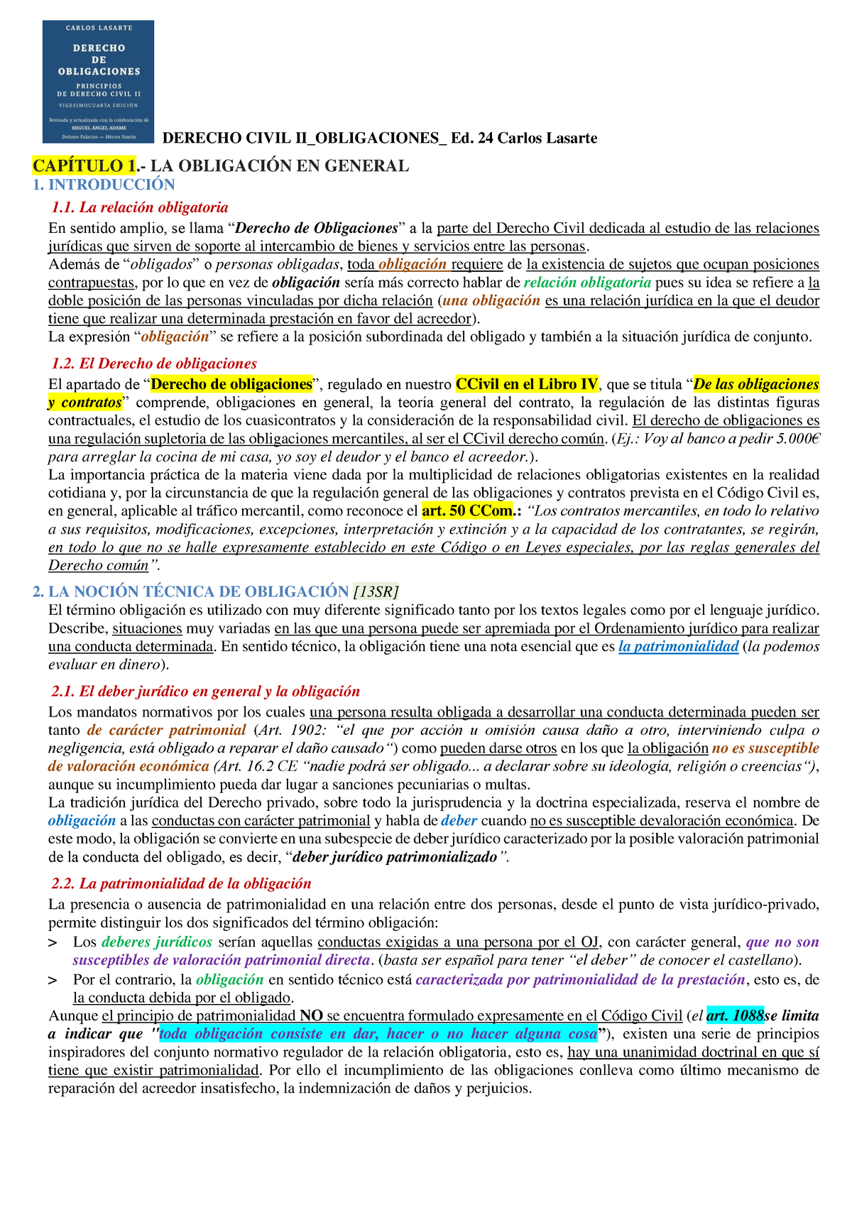 Apuntes Derecho Civil Ii Obligaciones 2023 Derecho Civil Iiobligaciones Ed 24 Carlos 0101