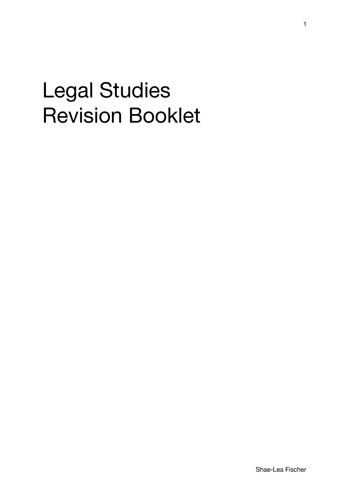 Legal Exam Revision Booklet - Legal Studies Revision Booklet Unit 3 ...