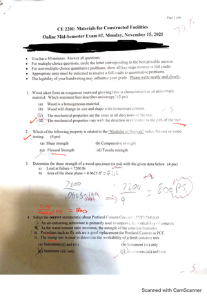 CE2201 701 Homework 1 - ce 2201 - Studocu
