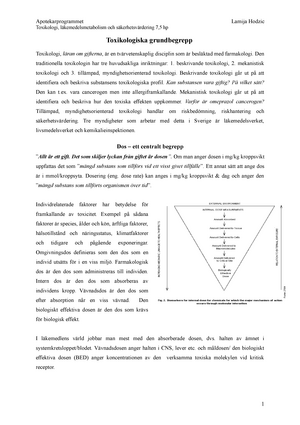 Toxikologi B Övningstenta - - Studocu