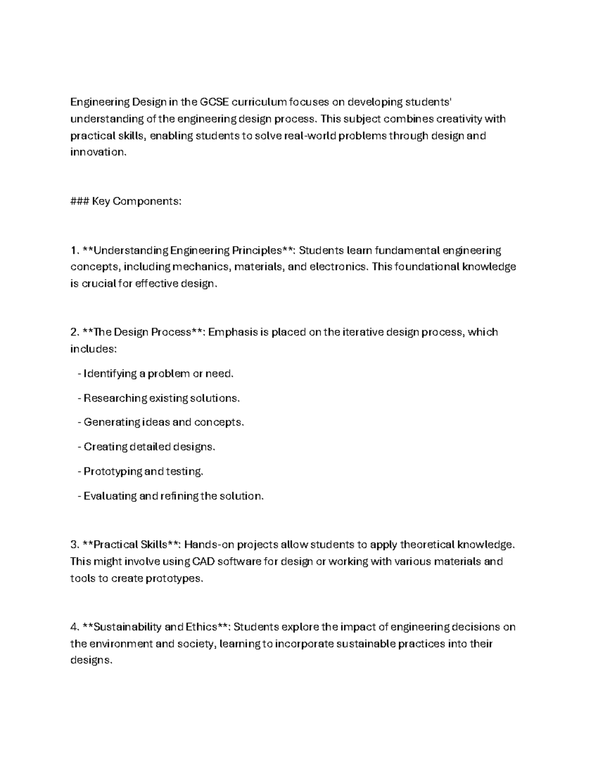 Engineering design - This subject combines creativity with practical ...