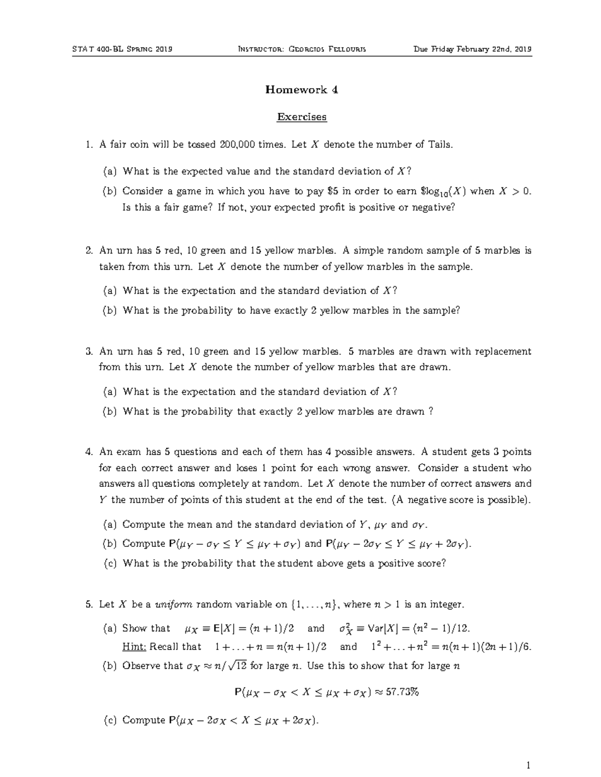 Hw 4 Hw4 Stat 400 Statistics And Probability I Studocu