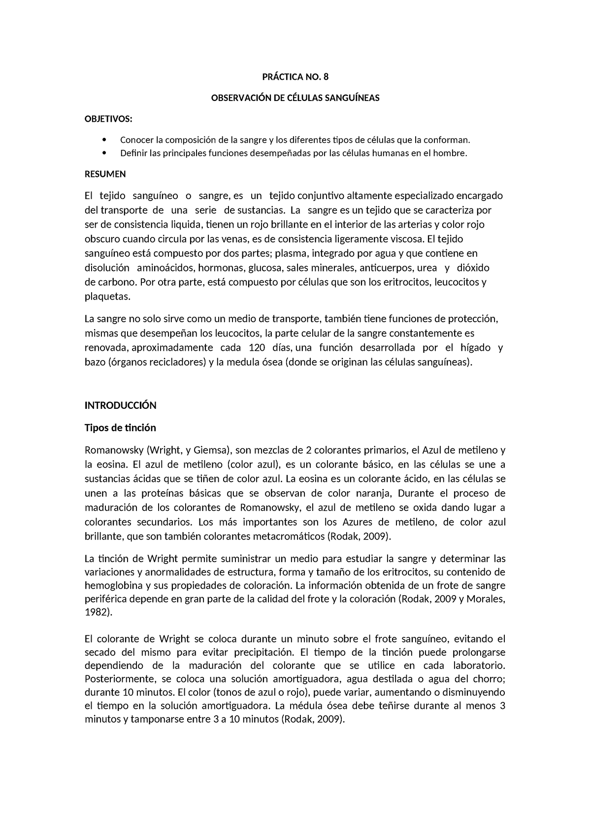 Práctica 8 - Praxctica - PRÁCTICA NO. 8 OBSERVACIÓN DE CÉLULAS ...