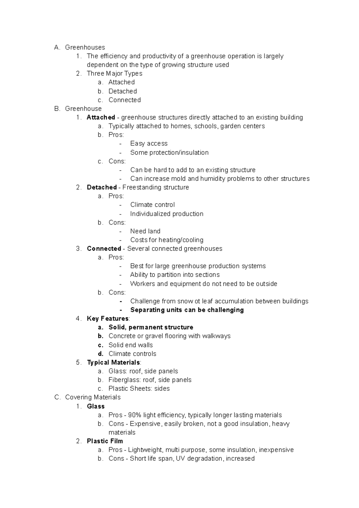 12. Greenhouse and Nursery Production - A. Greenhouses 1. The ...