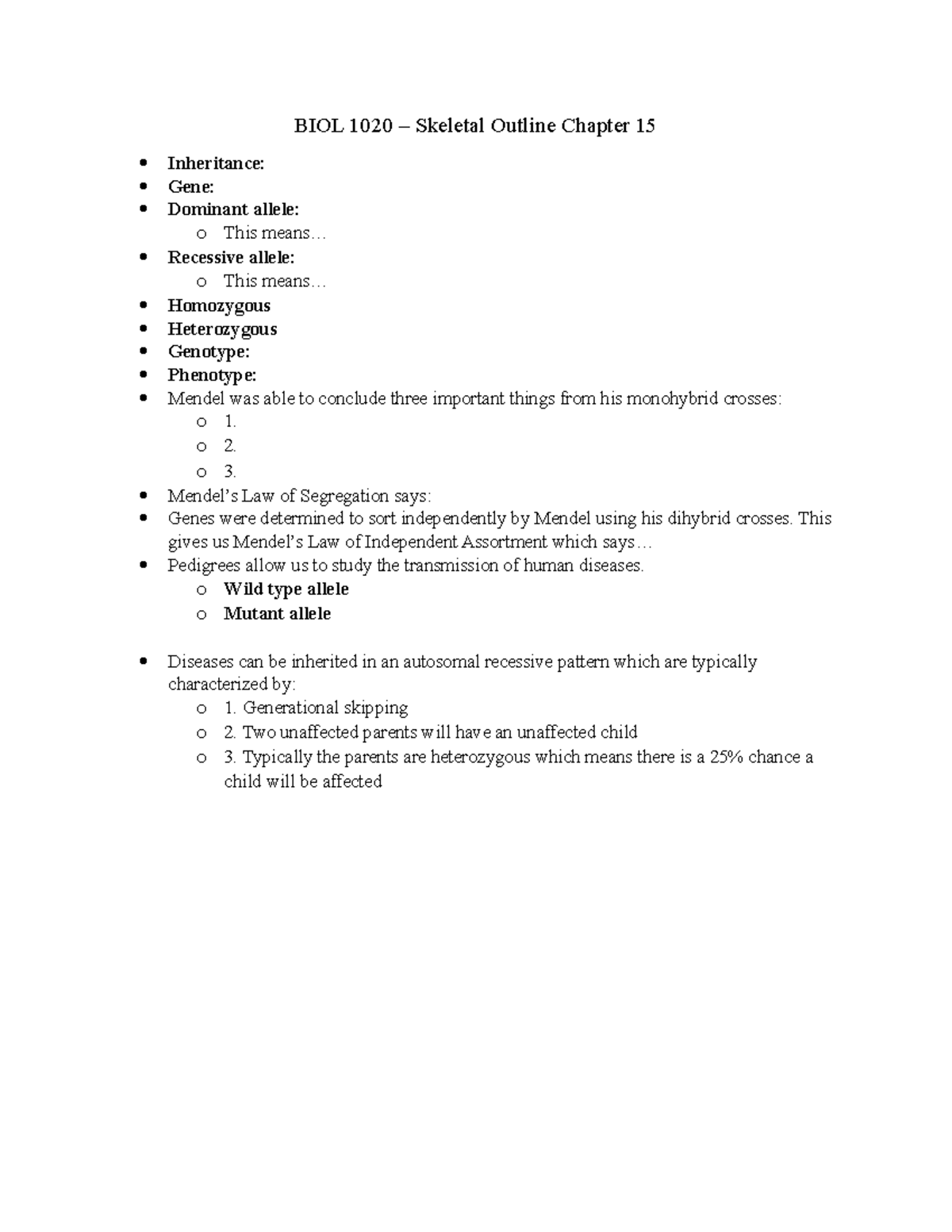 Chapter+15+Skeletal+Outline - BIOL 1020 – Skeletal Outline Chapter 15 ...