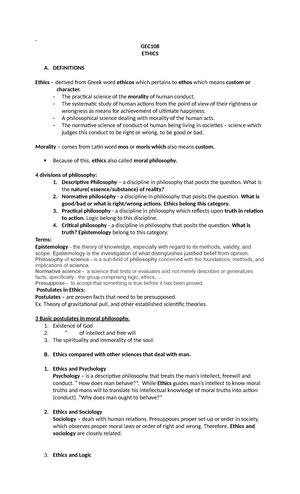Ethics Notes - Ethically sourced - Module 1 LESSON 1 : WHAT IS ETHICS ...