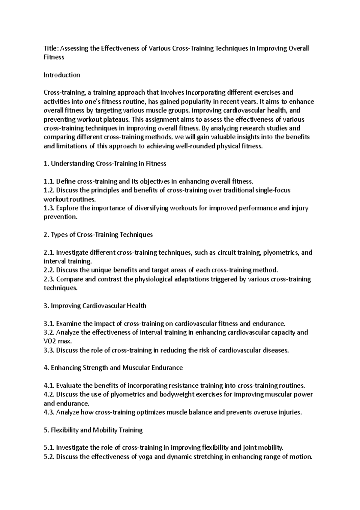 Assessing the Effectiveness of Various Cross-Training Techniques in ...