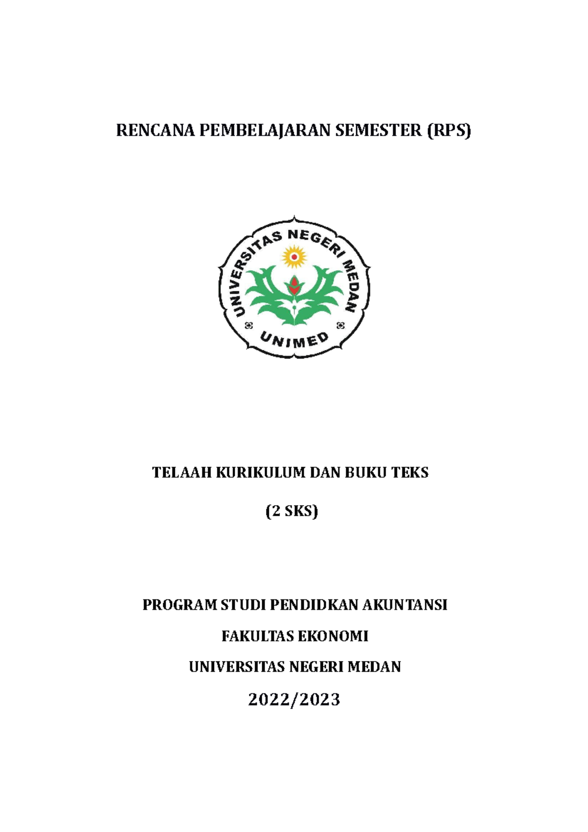 RPS Telaah Kurikulum DAN BUKU TEKS - RENCANA PEMBELAJARAN SEMESTER (RPS ...