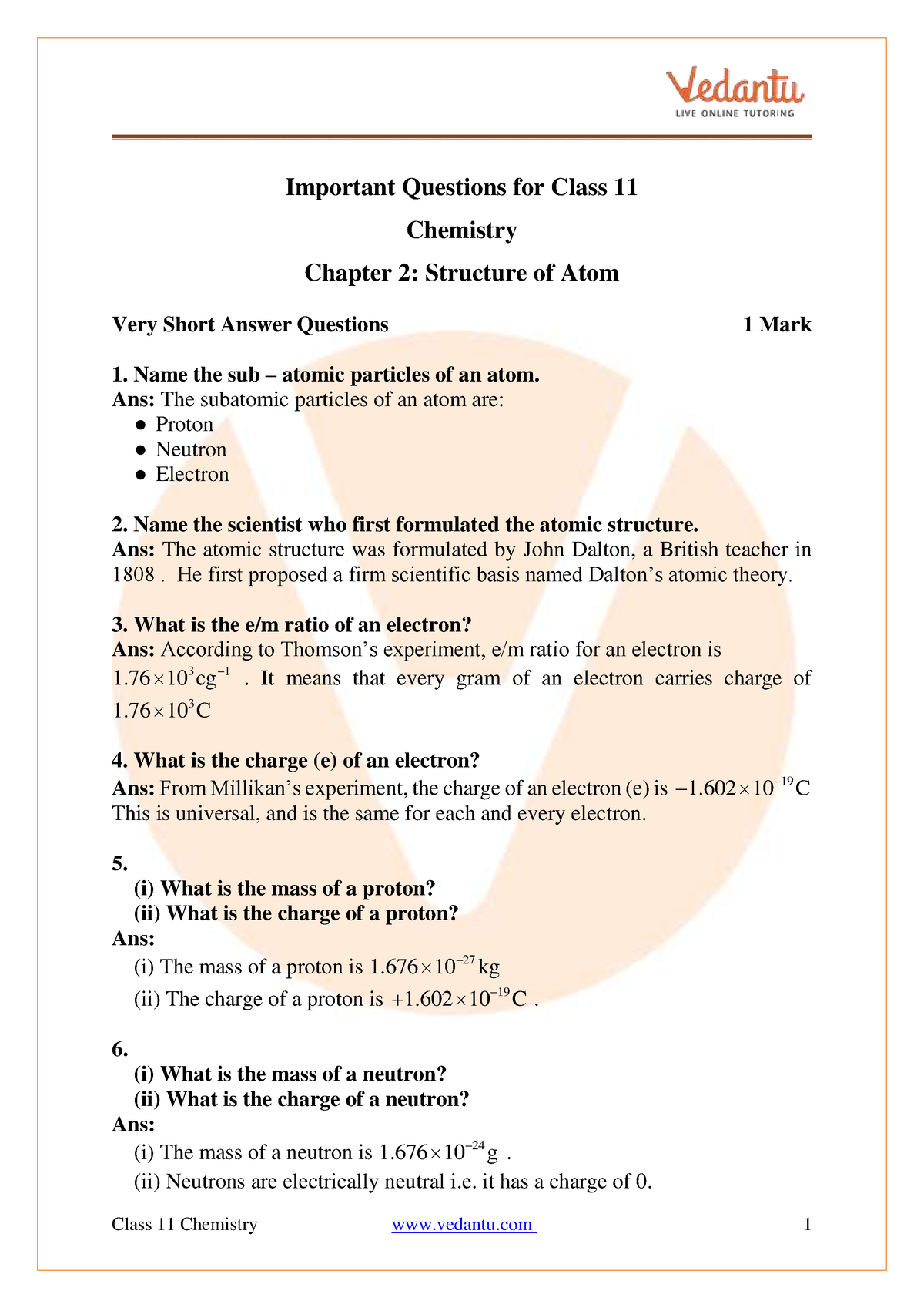 chemistry research topics for class 11