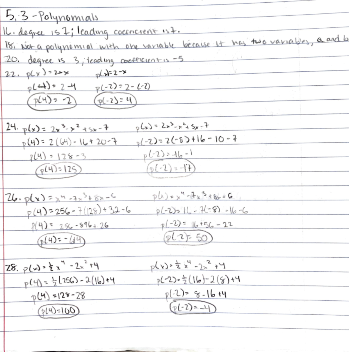 5.3 algebra - 5.3 Homework Answers - ####### To. ####### )-; 2. l - l ...