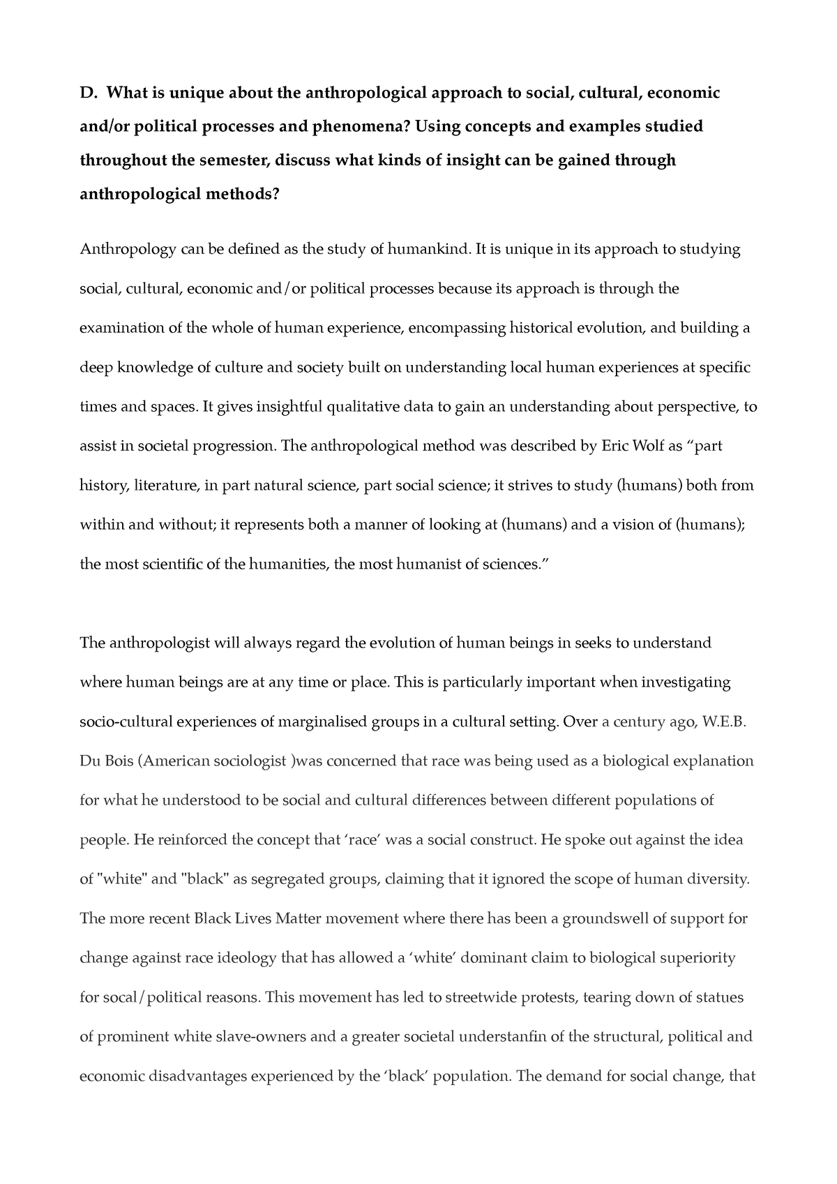 anthropological theory essay