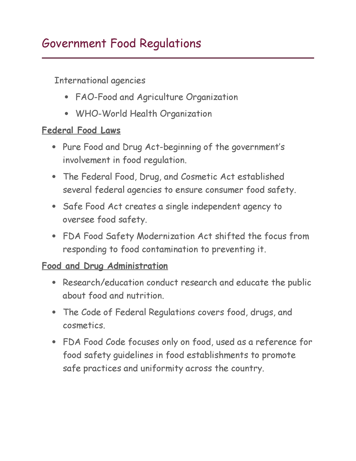 Government Food Regulations - Government Food Regulations International ...