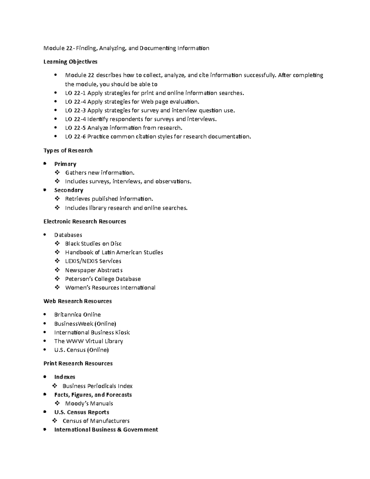 Module 22- FInding, Analyzing, and documenting information - Module 22 ...