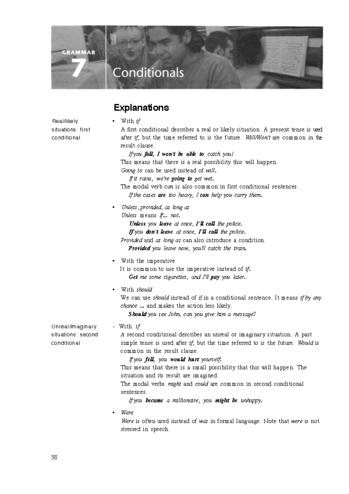 Theory-Conditionals - Apuntes conditionals - Explanations Real/likely ...