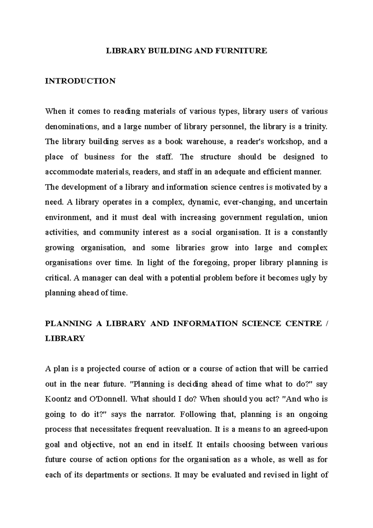 Library Building AND Furniture - LIBRARY BUILDING AND FURNITURE ...