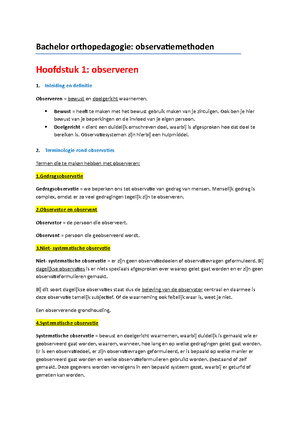 Samenvatting Observatiemethoden - Inleiding Observatiemethoden Belang ...