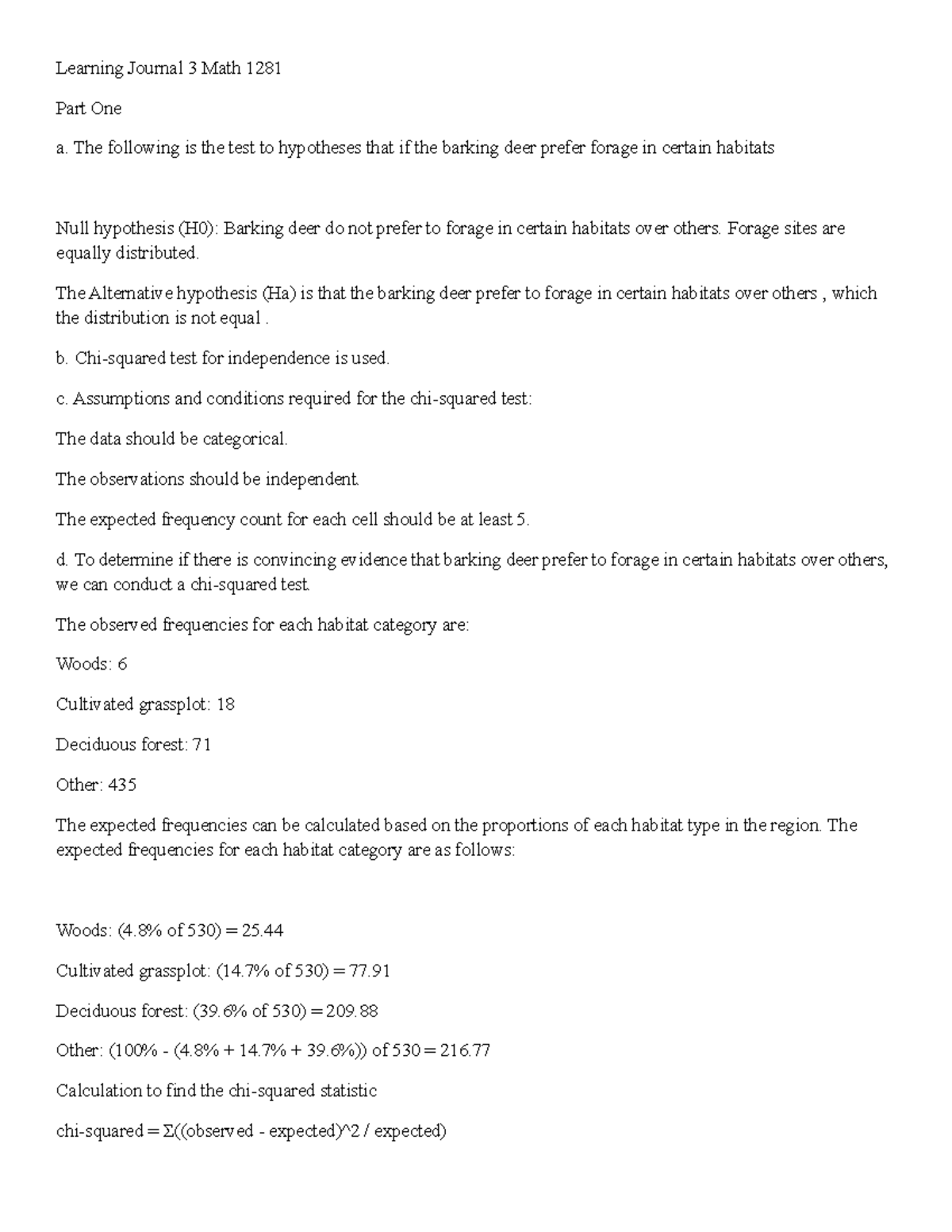 Learning Journal 3 Math 1281 - Learning Journal 3 Math 1281 Part One a ...
