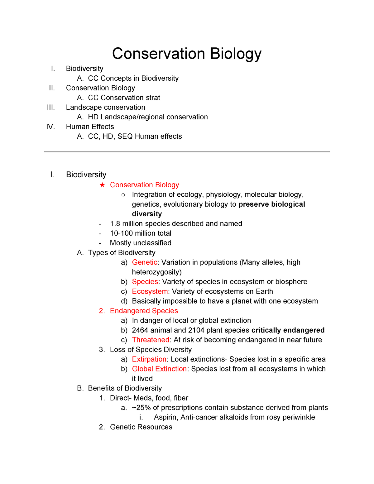 12 12 23 Conservation Biology - Conservation Biology I. Biodiversity A ...