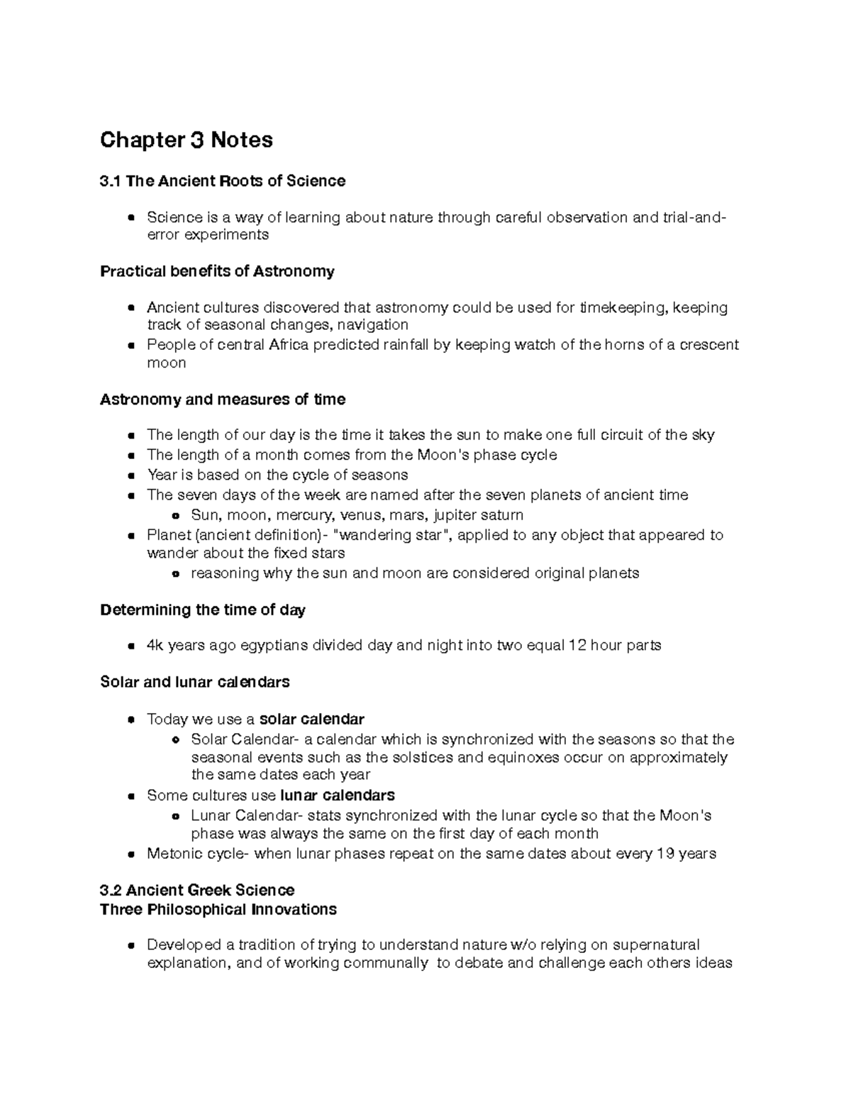Astr 3 - Chapter 3 - Reading Notes - Chapter 3 Notes 3 The Ancient ...